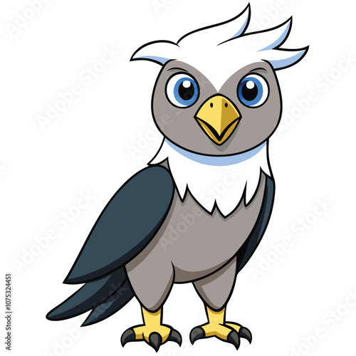 harpy eagle vector illustration white-background