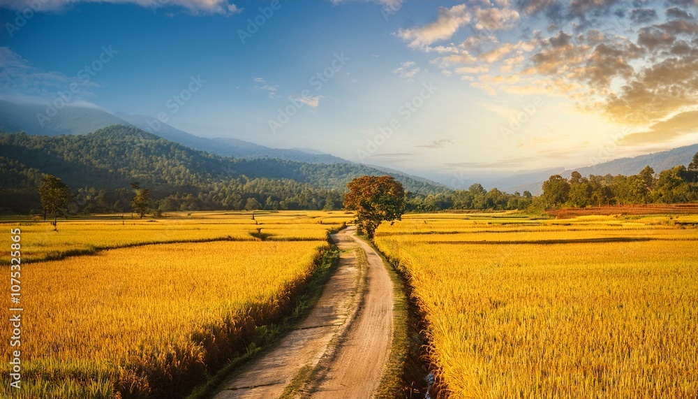 Obraz premium The expansive fields are dotted with vibrant wildflowers. 