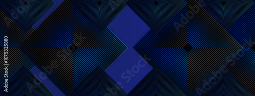 Blue and Black Banner Geometric Lines Abstract Futuristic Ideal for Post, Background, Banner, Ad, Promo, Invitation, Etc