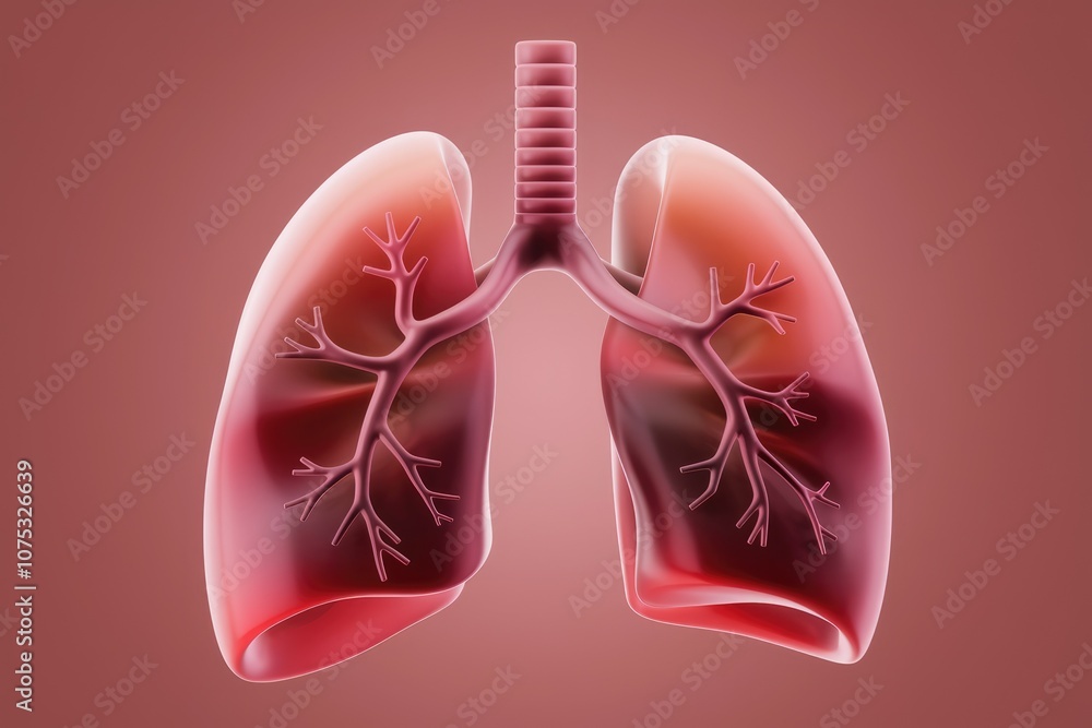 3D illustration of human lungs  showing the bronchial tree.
