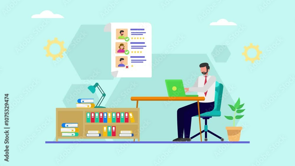 Animated video Human Resources concept. Full length animation illustration. High quality 4k footage. Animated video Human Resources concept. Full length animation illustration. High quality 4k footage.