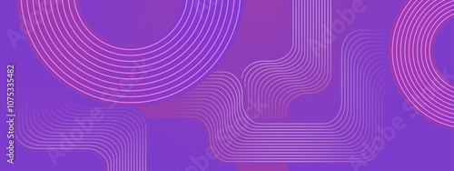 Purple Violet Vector Abstract Modern Futuristic 3d Line Banner With Shapes Ideal for Post, Background, Banner, Ad, Promo, Invitation, Etc