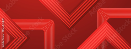 Red Banner Geometric Lines Abstract Futuristic Ideal for Post, Background, Banner, Ad, Promo, Invitation, Etc