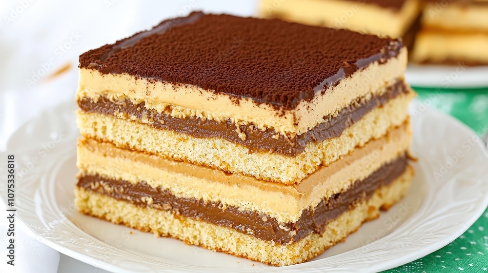 Delicious layered dessert featuring chocolate and cream with peanut butter and cinnamon, warm, cozy, and nutritious snack Delicious layered dessert featuring chocolate and cream with peanut butter and cinnamon, warm, cozy, and nutritious snack
