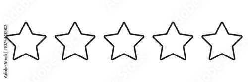 Five stars customer product rating review flat icon for apps and websites 545