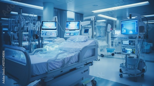 A photo of a neonatal intensive care unit NICU.