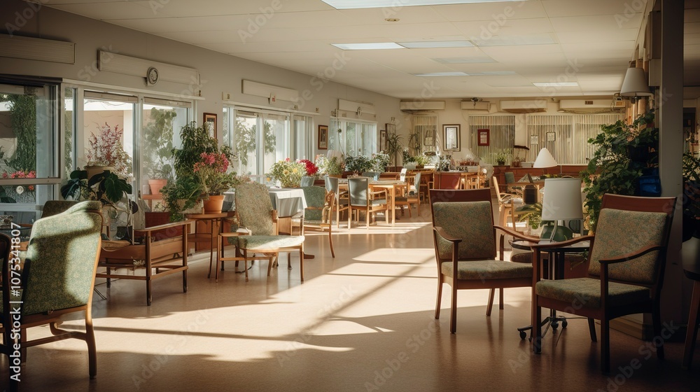 Fototapeta premium A photo of a nursing home with compassionate care.