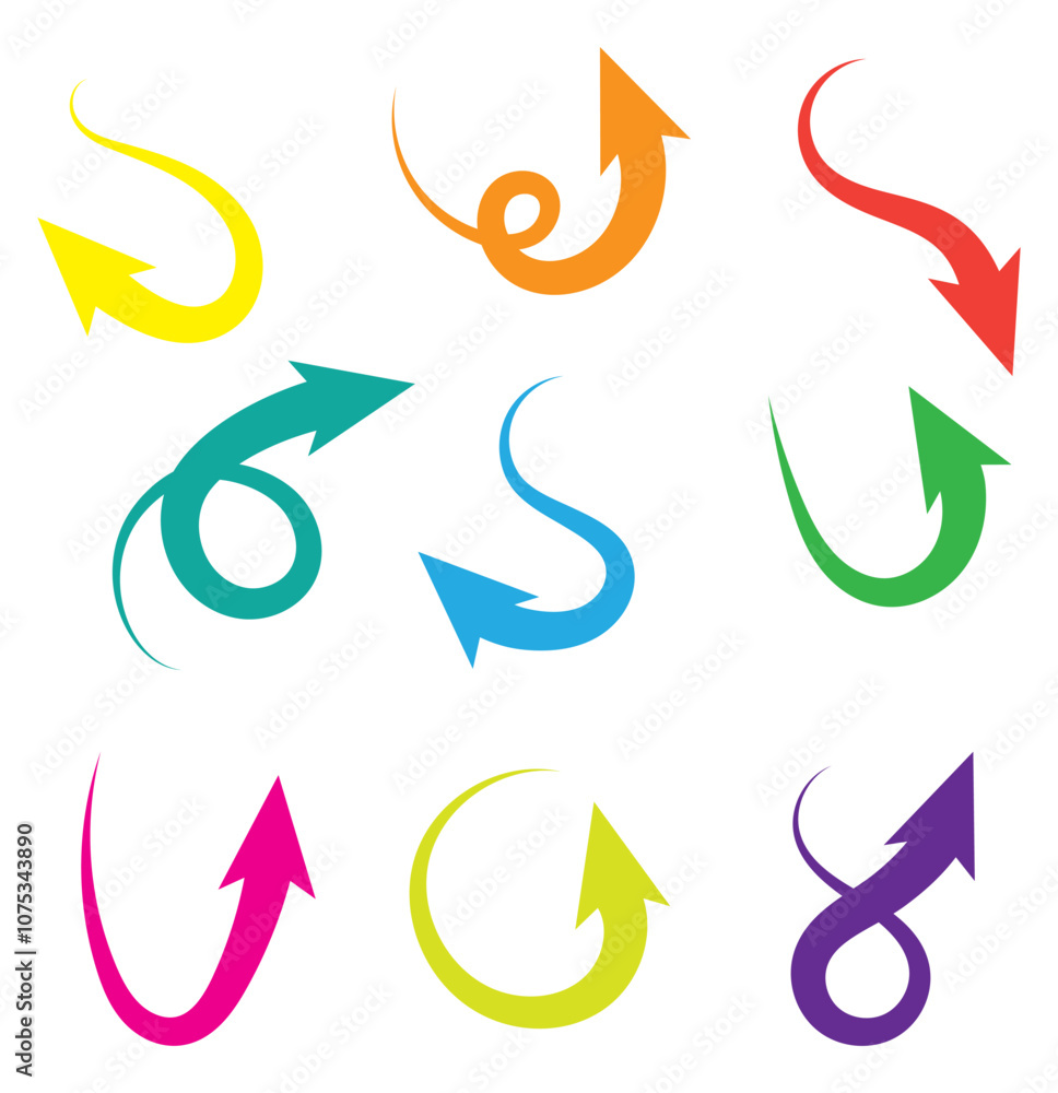 Set of Hand drawn vector arrows doodle on white background. design element vector illustration. Set of Hand drawn vector arrows doodle on white background. design element vector illustration.