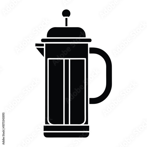 French Press silhouette Icon vector isolated on white background. Vector illustration