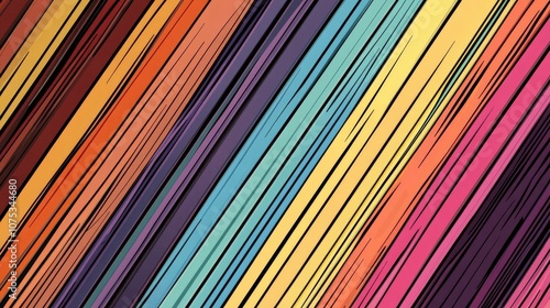 Abstract colorful striped background in a line art illustration style