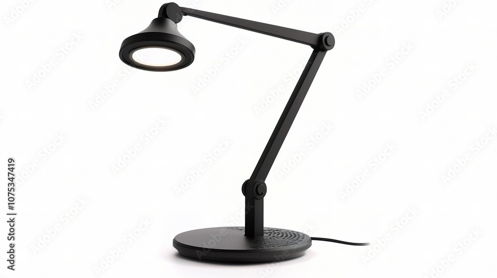 Sleek and Modern Desk Lamp Isolated on White Background, Perfect for Contemporary Workspaces and Minimalist Designs, Ideal for Home or Office Use