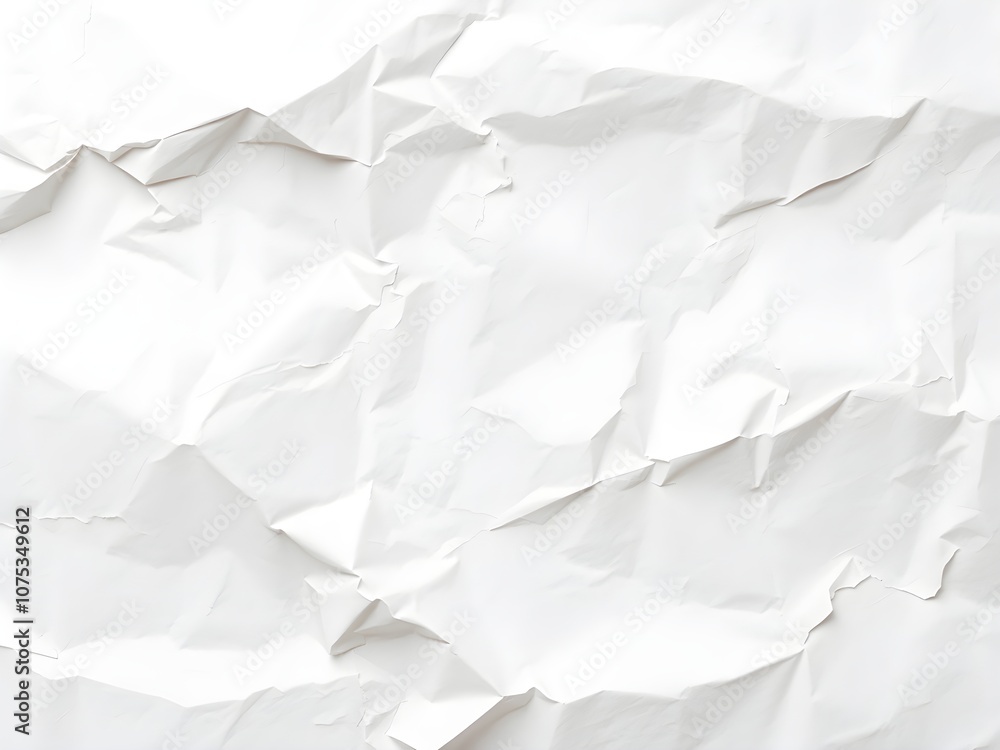 Obraz premium Crumpled paper texture white background