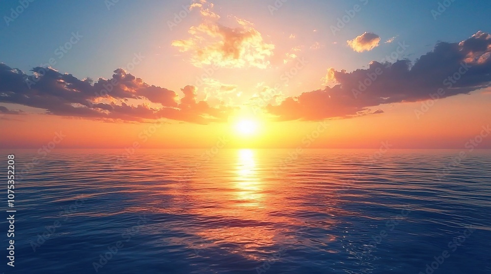Breathtaking Sunset Over Calm Ocean Waters in Isolation Captured in Stunning Clarity, Perfect for Tranquil and Serene Stock Photography Needs Breathtaking Sunset Over Calm Ocean Waters in Isolation Captured in Stunning Clarity, Perfect for Tranquil and Serene Stock Photography Needs