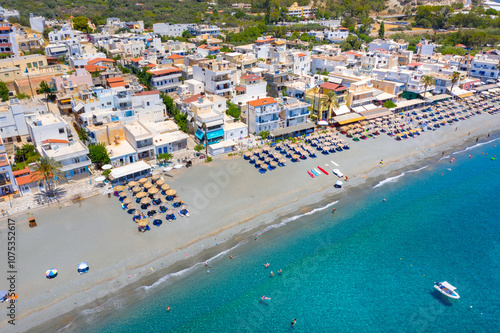 Obraz na płótnie View of the amazing village and beach of Mirtos, near Ierapetra, Crete, Greece w salonie