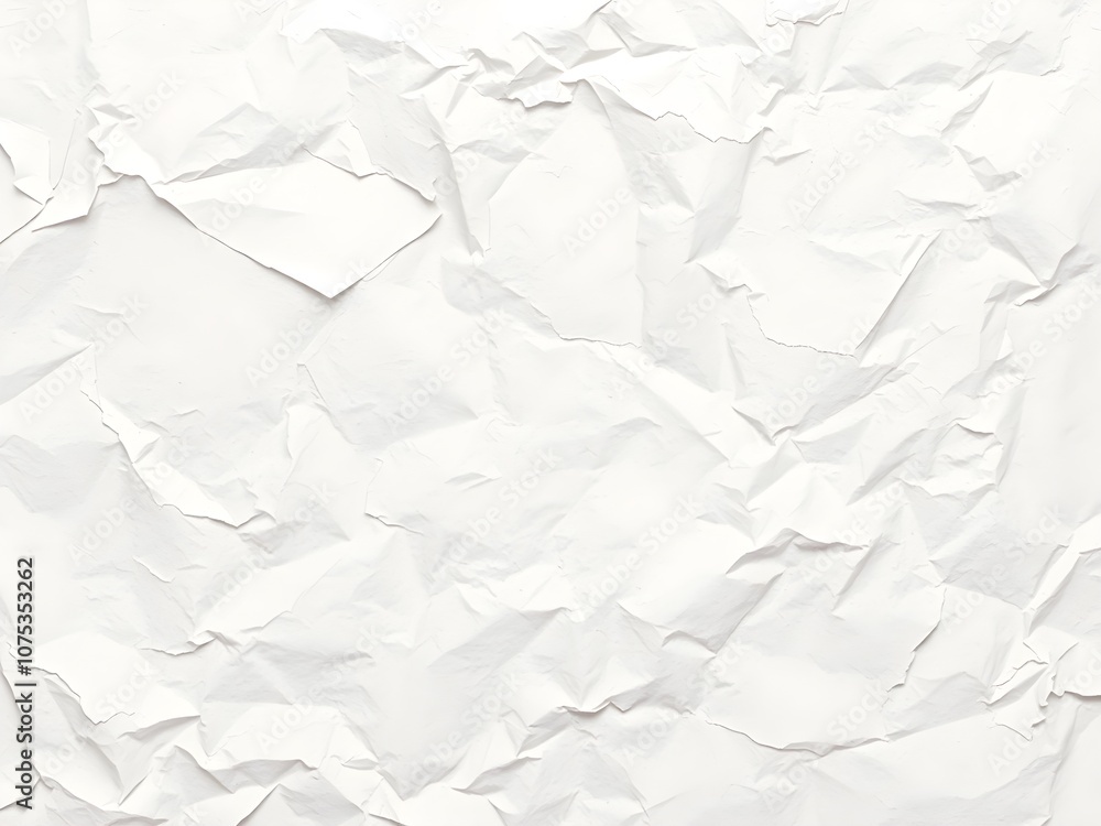 Obraz premium Crumpled paper texture white background