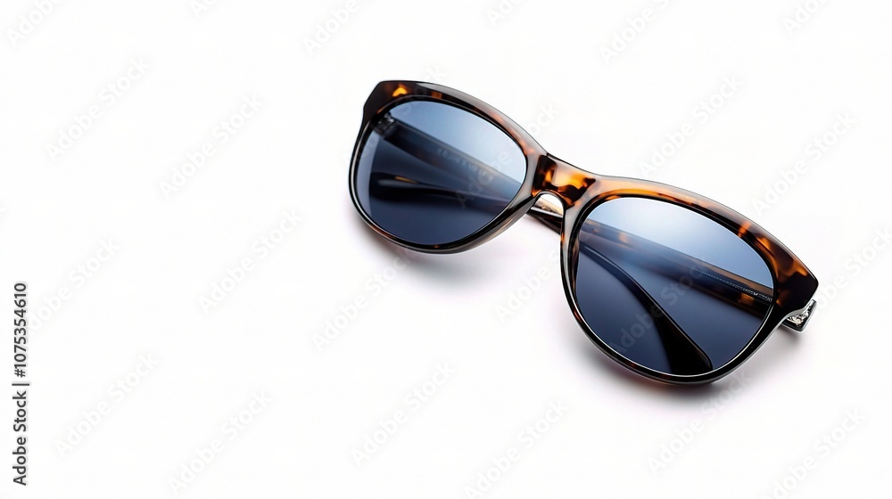 Stylish Fashionable Sunglasses Isolated on a White Background Displaying a Modern and Elegant Design Perfect for Summer Accessories and Eye Protection Stylish Fashionable Sunglasses Isolated on a White Background Displaying a Modern and Elegant Design Perfect for Summer Accessories and Eye Protection