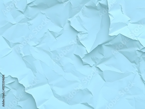 Crumpled paper texture blue background