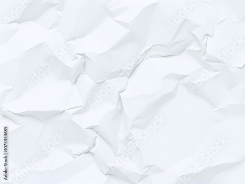 Crumpled paper texture white background