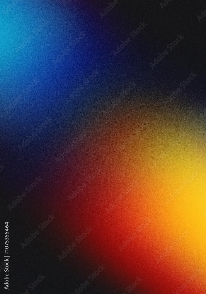 Grainy gradient background blue yellow red abstract glowing color black backdrop glowing vibrant dark noise texture banner design, copy space Grainy gradient background blue yellow red abstract glowing color black backdrop glowing vibrant dark noise texture banner design, copy space