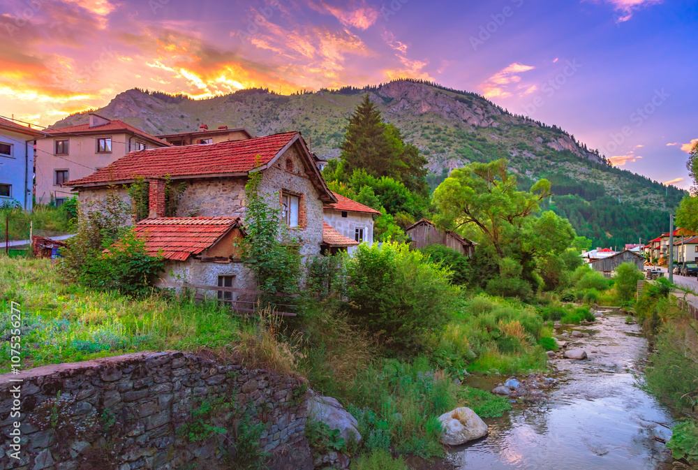 Trigrad village is a traditional village on the mountains of Rhodope, Bulgaria. Trigrad village is a traditional village on the mountains of Rhodope, Bulgaria.