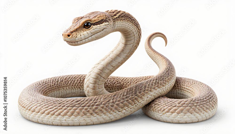 Fototapeta premium a white snake on a white background