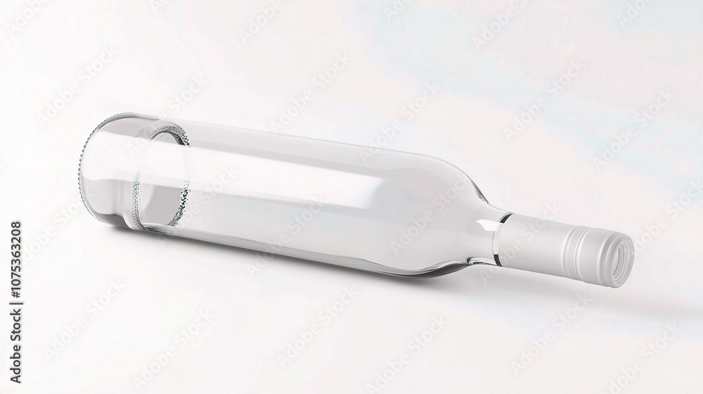 Isolated Clear Glass Wine Bottle Mockup on White Background for Product Display and Design Purposes, Perfect for Branding and Marketing Applications Isolated Clear Glass Wine Bottle Mockup on White Background for Product Display and Design Purposes, Perfect for Branding and Marketing Applications
