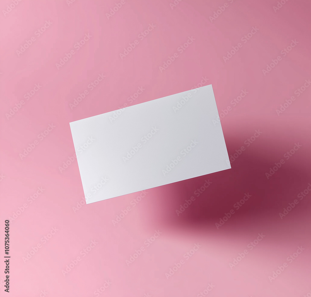 Minimal white Blank Business Card Mockup on a solid color background Minimal white Blank Business Card Mockup on a solid color background