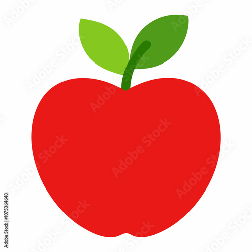 red apple with leaf