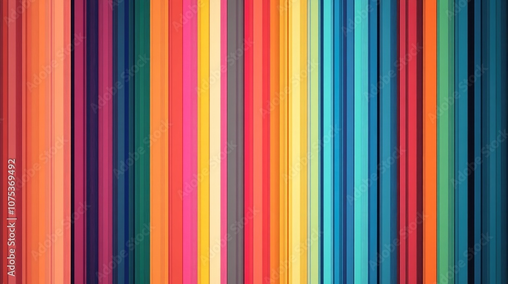 Colorful striped abstract background featuring stripes of varying widths in a line art style Colorful striped abstract background featuring stripes of varying widths in a line art style
