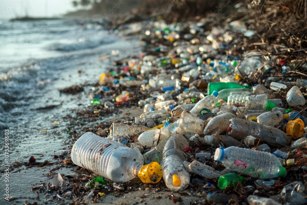 Obraz premium Waste and Plastic Pollution in the environment