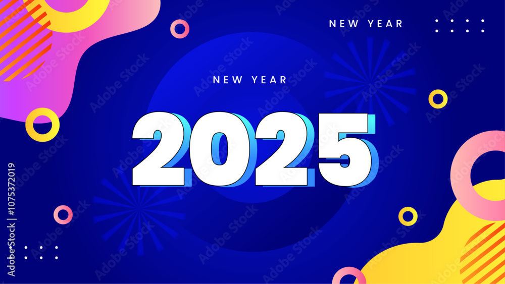 Colorful New Year 2025 Design Background Colorful New Year 2025 Design Background