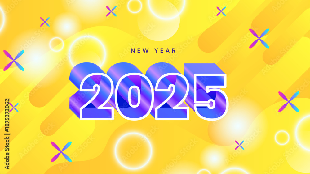 Yellow Purple Violet And Blue New Year 2025 Design Background Yellow Purple Violet And Blue New Year 2025 Design Background