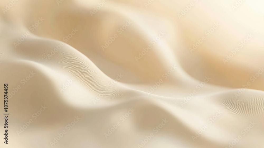 Fototapeta premium Creamy fabric with subtle waves and folds, casting gentle shadows across a smooth texture