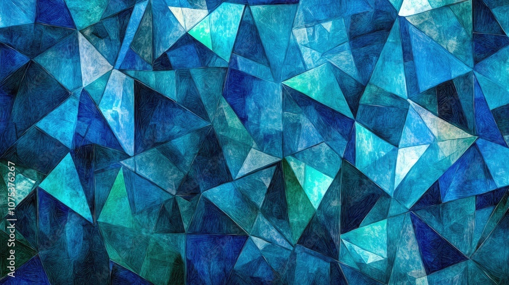 Glossy blue green triangles create an abstract background in this line art illustration Glossy blue green triangles create an abstract background in this line art illustration