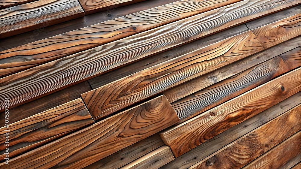 Fototapeta premium Natural Wood Textures Rich Grain Patterns Interior Design Aesthetic Warm Rustic Appeal