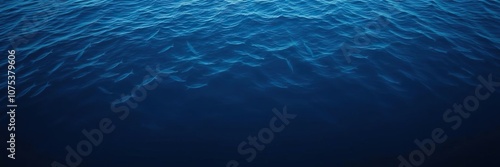 Dark blue ocean surface with schools of fish swimming in the distance, fish, wave, water