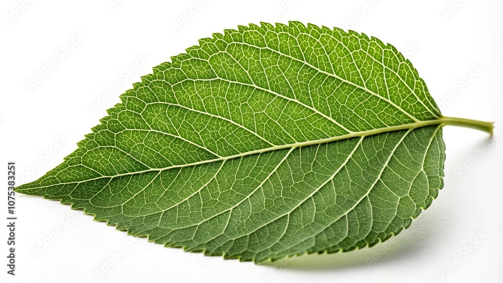 Close-up of a single leaf with intricate veins and green color, botanical, single leaf Close-up of a single leaf with intricate veins and green color, botanical, single leaf