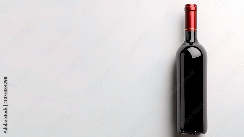 Elegant Red Wine Bottle Isolated on a Clean White Background, Perfect for Elegant Dining or Promotional Wine-Related Content Elegant Red Wine Bottle Isolated on a Clean White Background, Perfect for Elegant Dining or Promotional Wine-Related Content