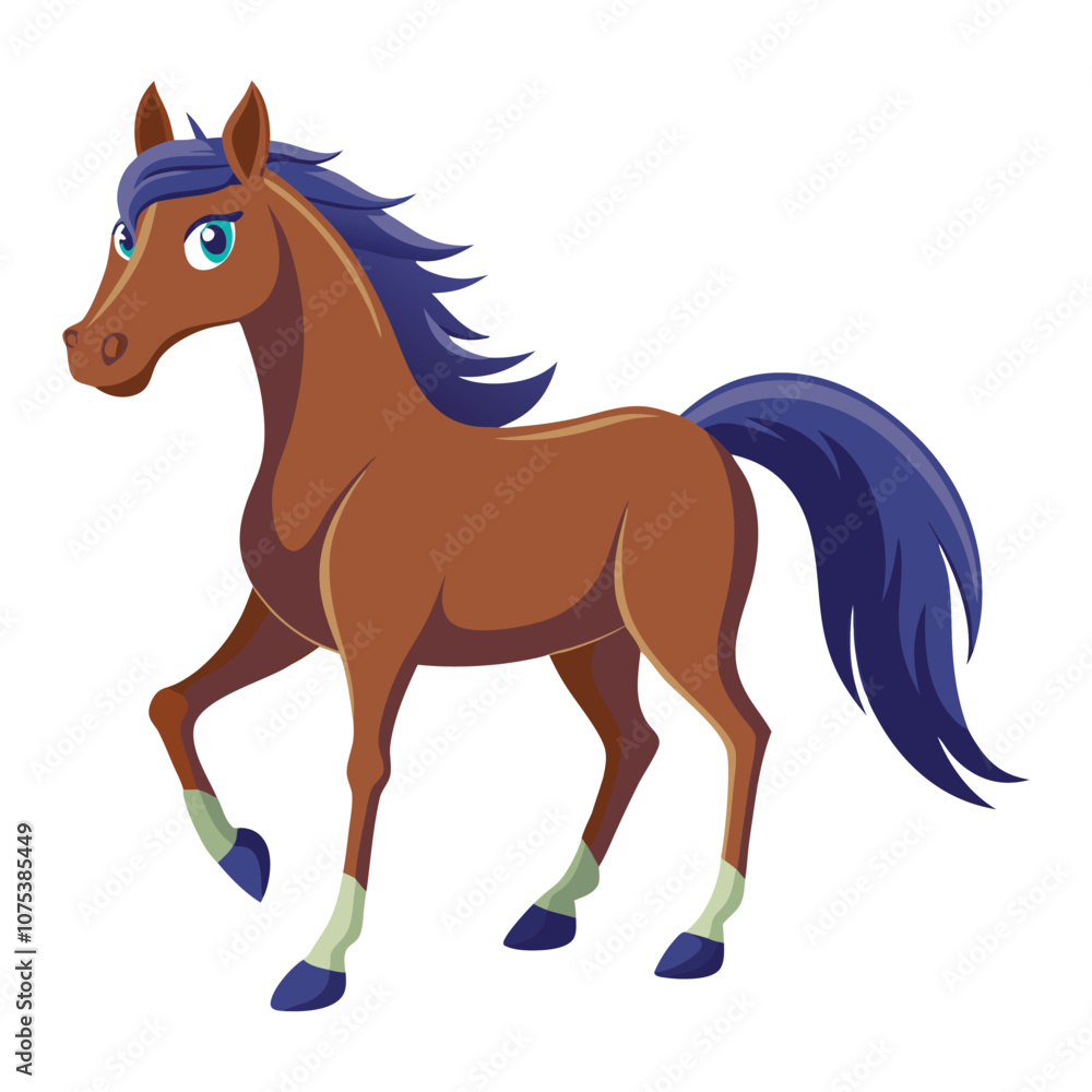 Obraz premium Black silhouette of a horse isolated on a white background