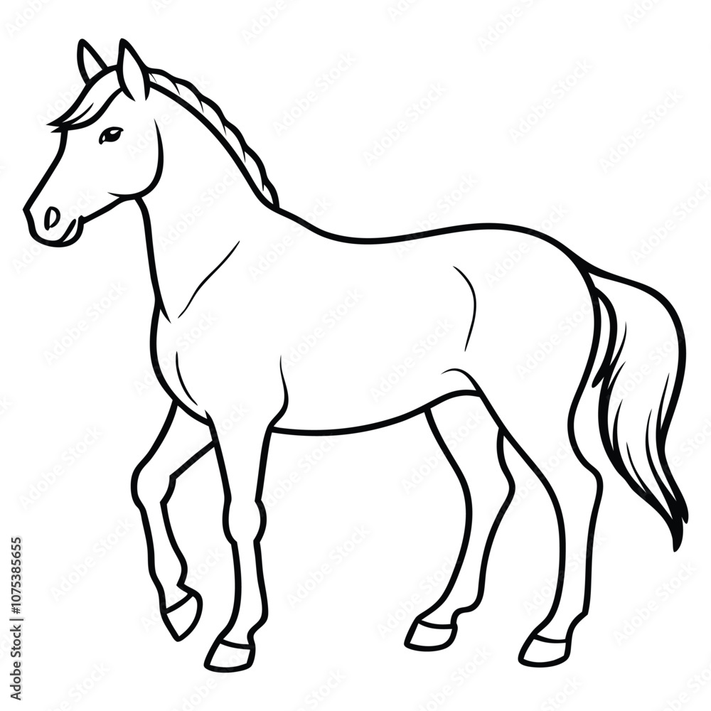 Black silhouette of a horse isolated on a white background Black silhouette of a horse isolated on a white background