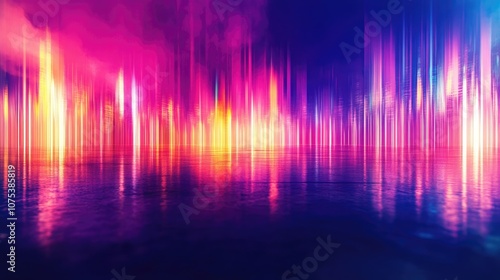 Vibrant abstract light illustration on a nighttime backdrop