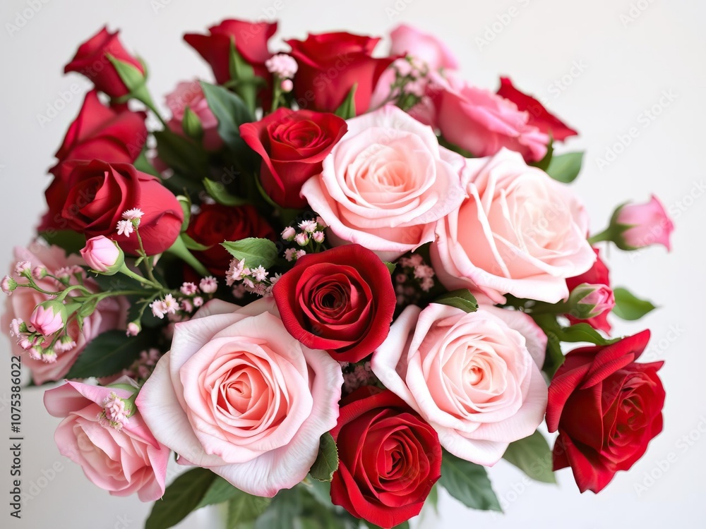 bouquet of red and pink roses and florals, mixed blooms, garden, blossoms bouquet of red and pink roses and florals, mixed blooms, garden, blossoms