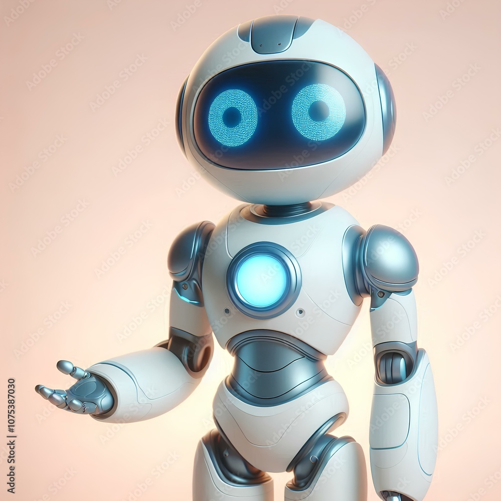 Soft Tech Robot on a Pastel Background Soft Tech Robot on a Pastel Background