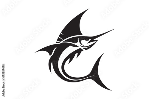 swordfish vector silhouette illustration isolated in white background