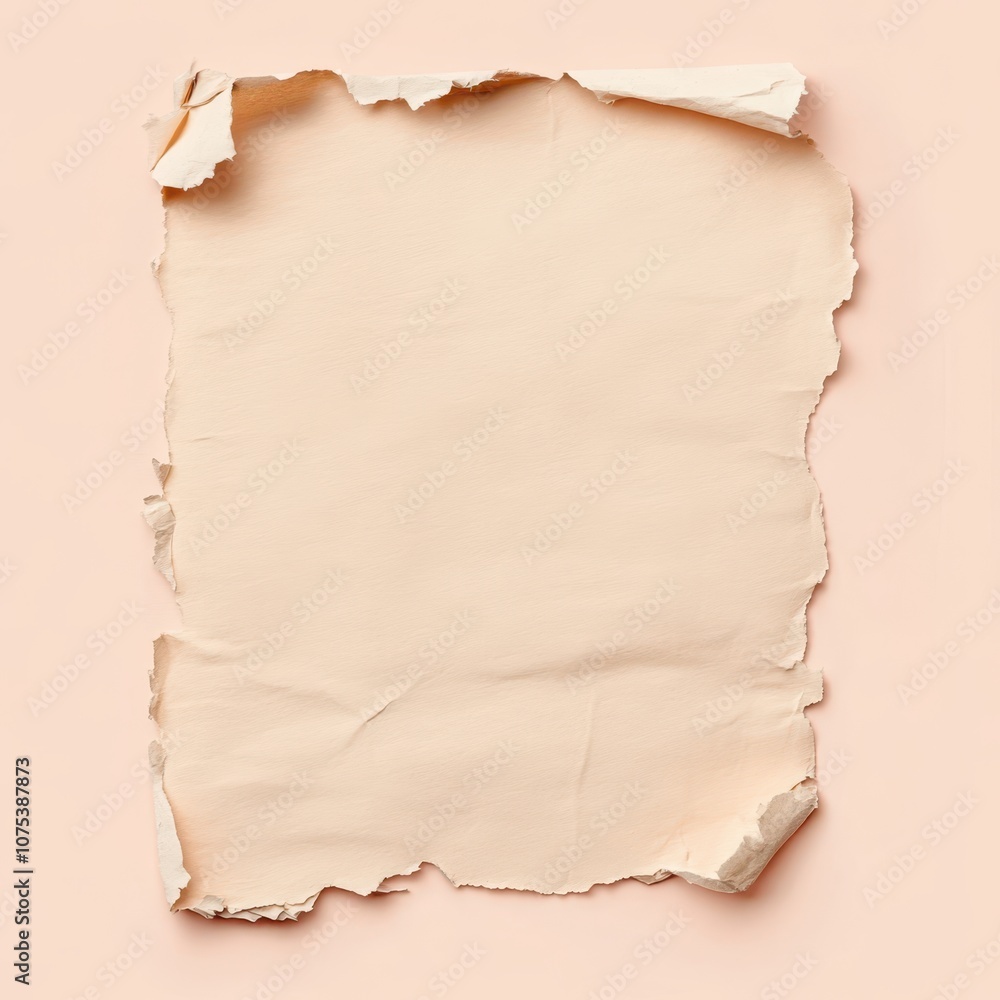 a piece of torn paper on a pink background a piece of torn paper on a pink background