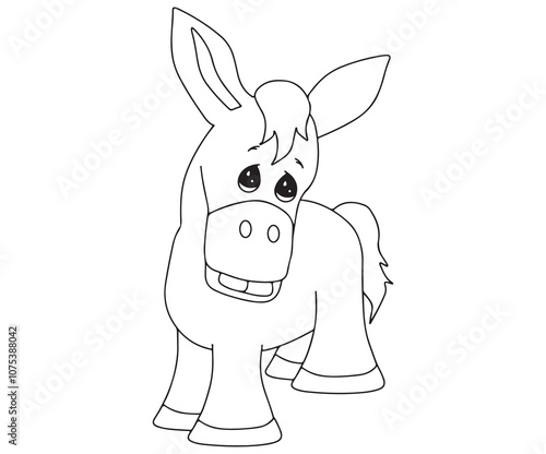 Donkey Coloring Page for kids 005