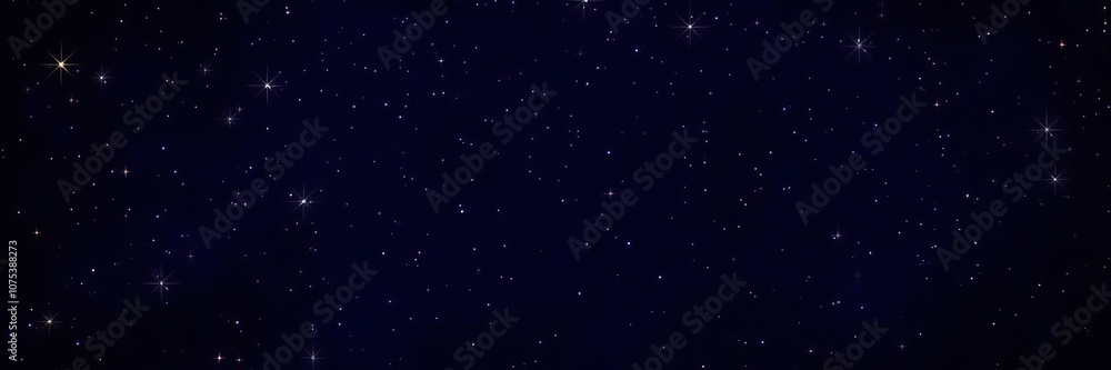 Fototapeta premium Sparkling starfield against a deep indigo backdrop, cosmic, blue