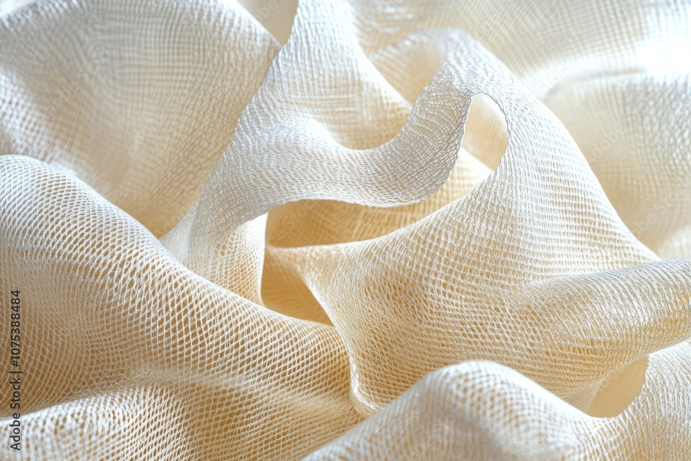An abstract, light-toned fabric shapes An abstract, light-toned fabric shapes