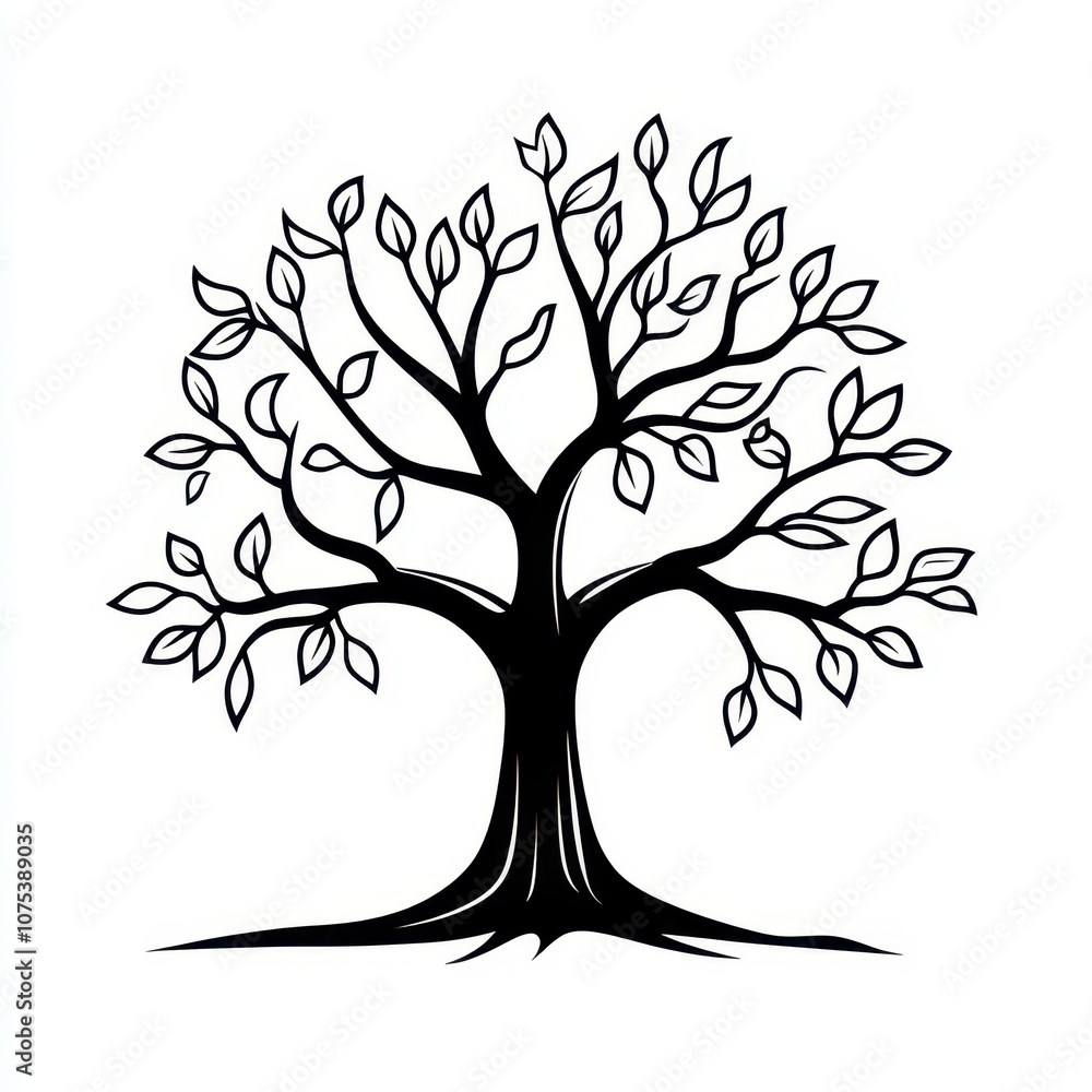Fototapeta premium a black and white drawing of a tree