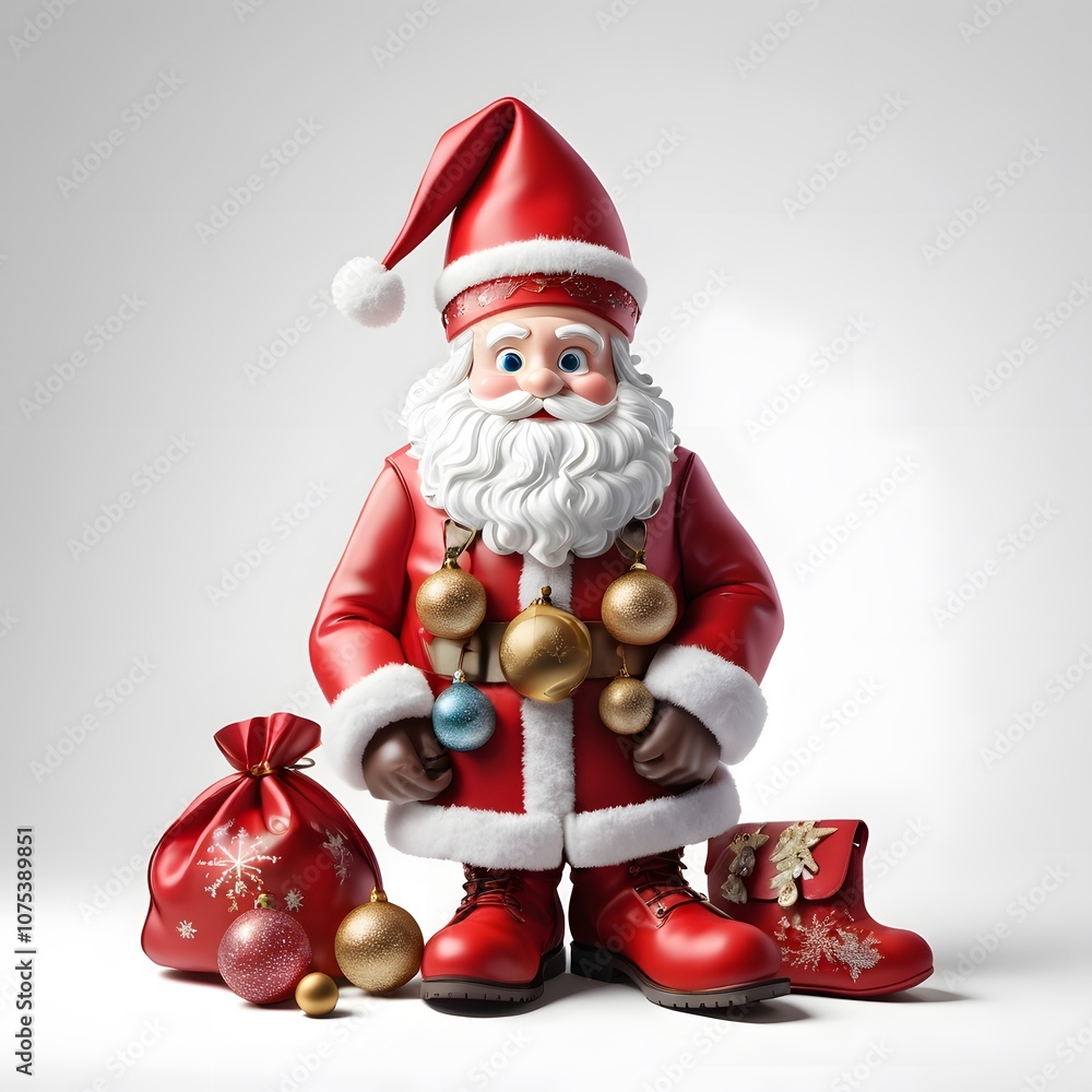 Santa Claus, the jolly gift-giver, stands beside a beautifully decorated Christmas tree, surrounded by festive presents and a cheerful snowman Santa Claus, the jolly gift-giver, stands beside a beautifully decorated Christmas tree, surrounded by festive presents and a cheerful snowman